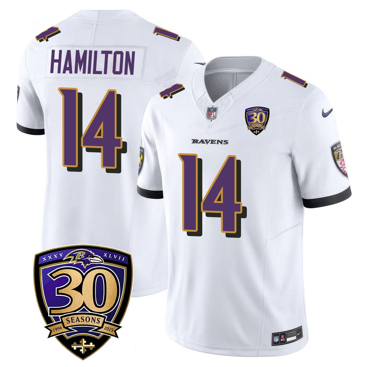 Men's Baltimore Ravens Limited 30th Season Jersey - All Stitched
