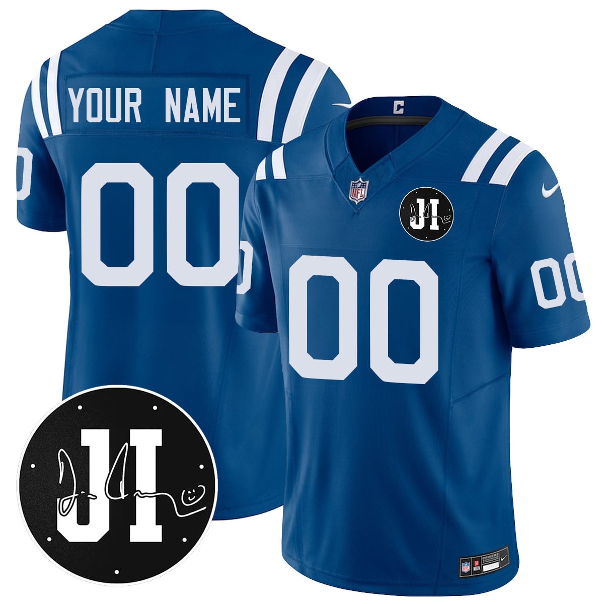 Custom Indianapolis Colts Limited 2025 Jersey - Memorial Patch for Jim Irsay - All Stitched