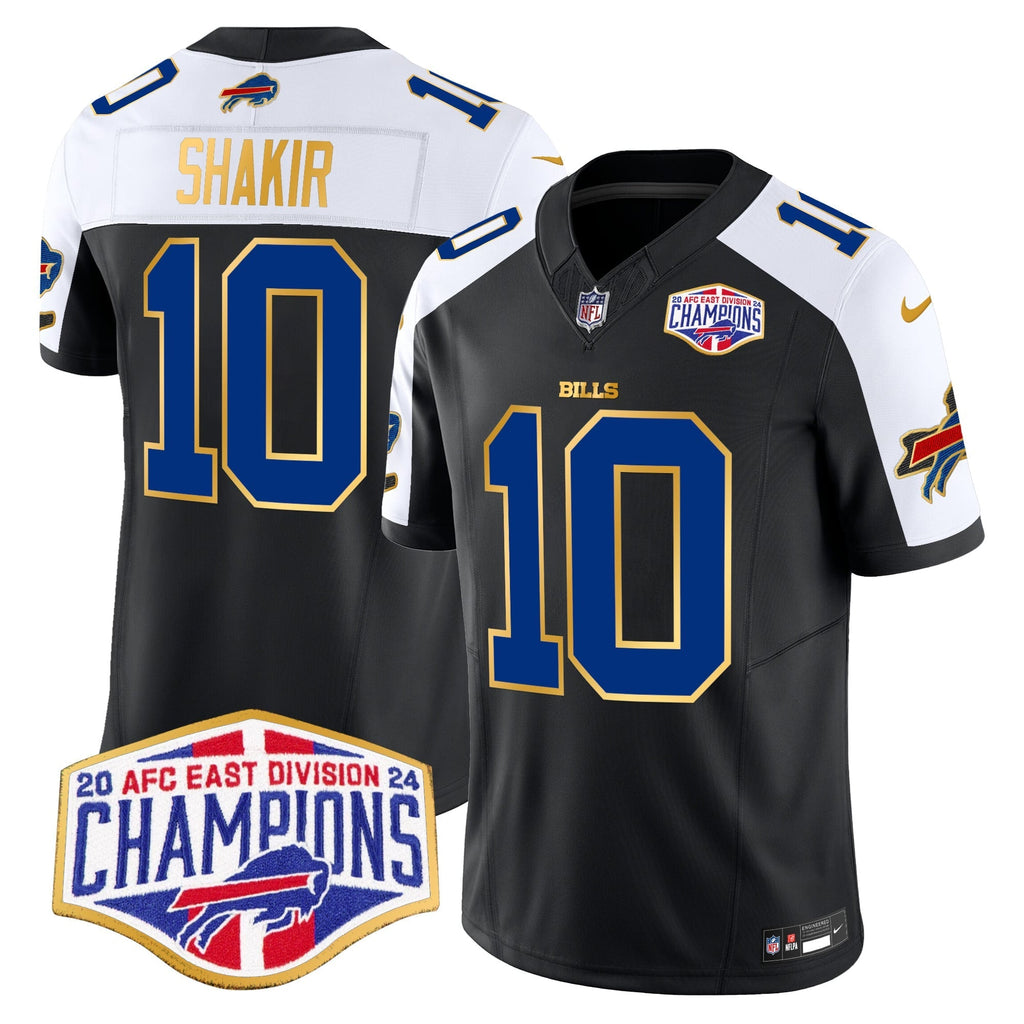Men's Bills 2024 AFC East Division Champions Gold Trim Vapor Limited Jersey - All Stitched