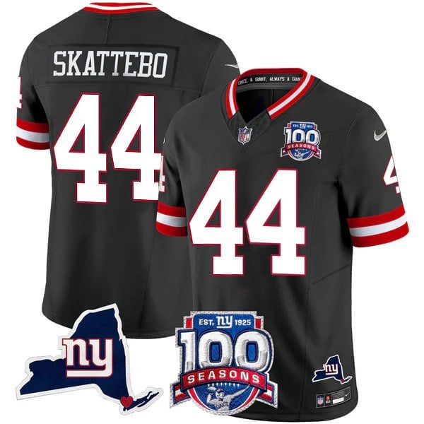 Men's New York Giants 100th Season & State Patch Vapor Limited Jersey - All Stitched