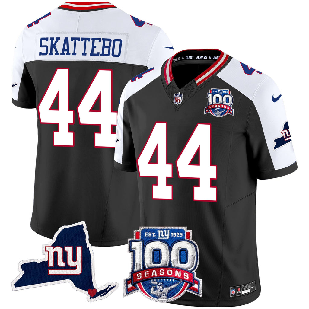 Men's New York Giants 100th Season & State Patch Vapor Limited Jersey - All Stitched