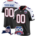 New York Giants 100th Season & State Patch Vapor Limited Custom Jersey - All Stitched