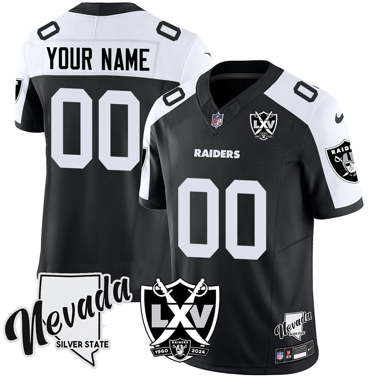 Raiders 2025 Vapor Limited Custom Jersey - 65th Anniversary - All Stitched
