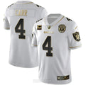 MEN'S RAIDERS SUPER BOWL CHAMPIONS PATCH WHITE GOLD AND BLACK GOLD JERSEY - ALL STITCHED